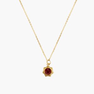 Garnet Lotus Necklace