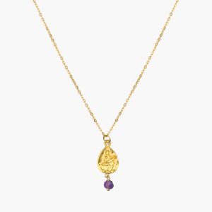 Saraswati Amethyst Drop Necklace