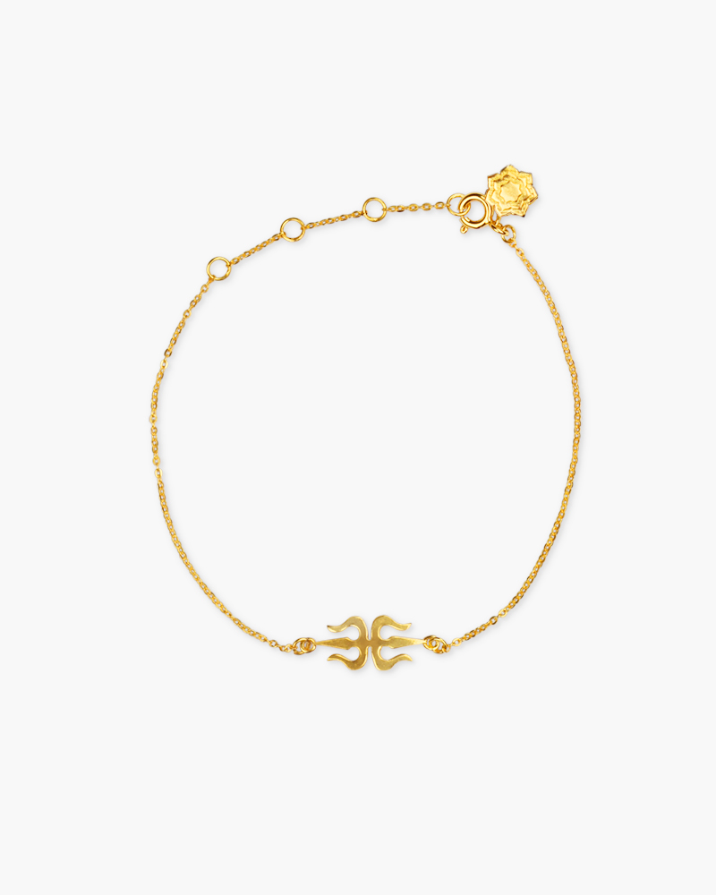 Gold Trishul Bracelet
