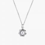 Crystal Lotus Necklace Silver