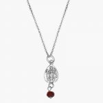 Kali Garnet Drop Necklace silver