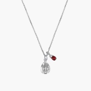 Kali Garnet Necklace Silver