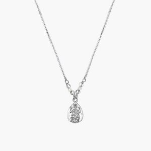 Lakshmi Crystal Bead Necklace Silver