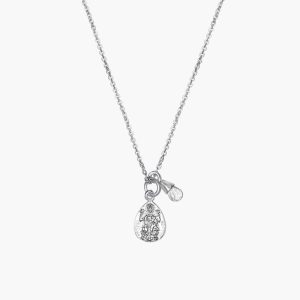 Lakshmi Crystal Necklace Silver