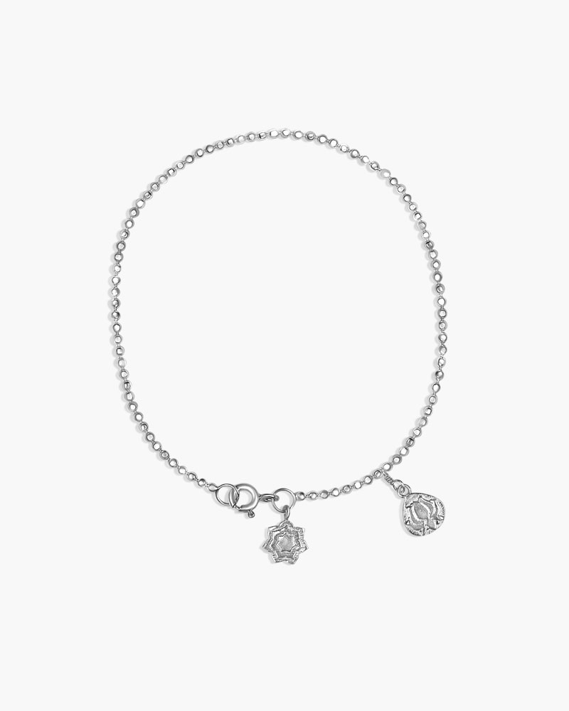 Silver Pearl Lotus Bracelet